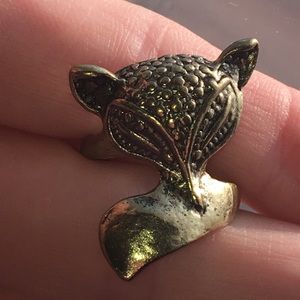 Handmade reclaimed metal unique & sweet FOX Ring
